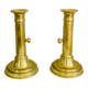 Pair of Louis Philippe candlesticks from the 19th century in solid brass