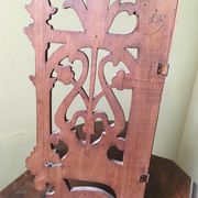 Étagère d'angle en bois massif chantourné pliable art nouveau