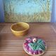 Sucrier fruits strawberry, signed sarreguemines france