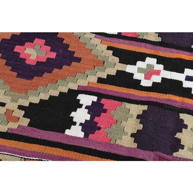 1970s Vintage Turkish Oushak Handmade Wool Cotton Pink Runner Rug 310x407
