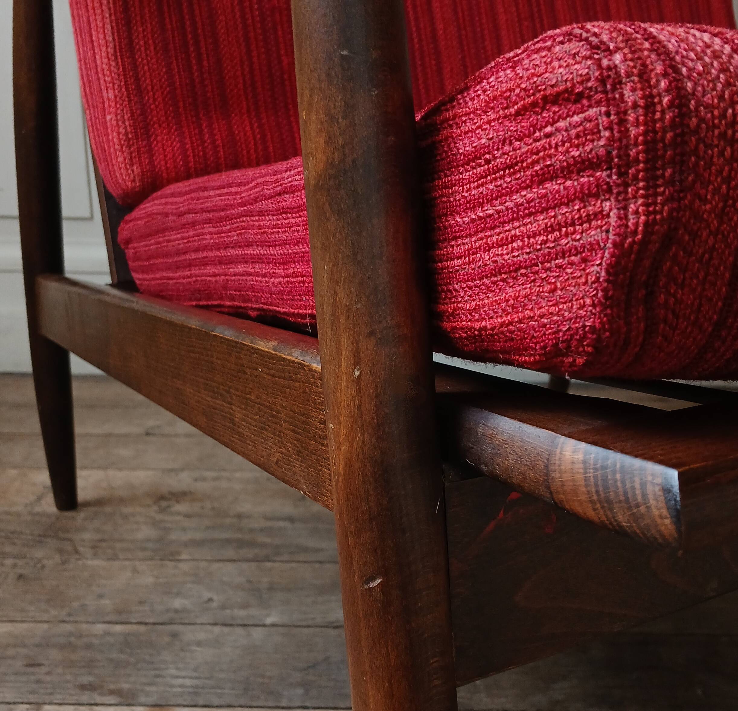 Scandinavian "boomerang" armchair, circa 1960