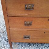 Chest of drawers of the 50s in solid oak 3 drawers conical feet