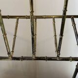 Magazine rack in gilded brass Bamboo style Jacques Adnet design 1960