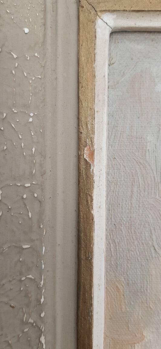 Antique floral painting from France, mid-20th century