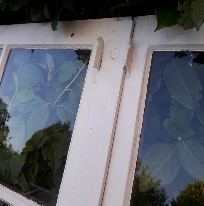 Glass window h141xl263 in oak 4 leaves
