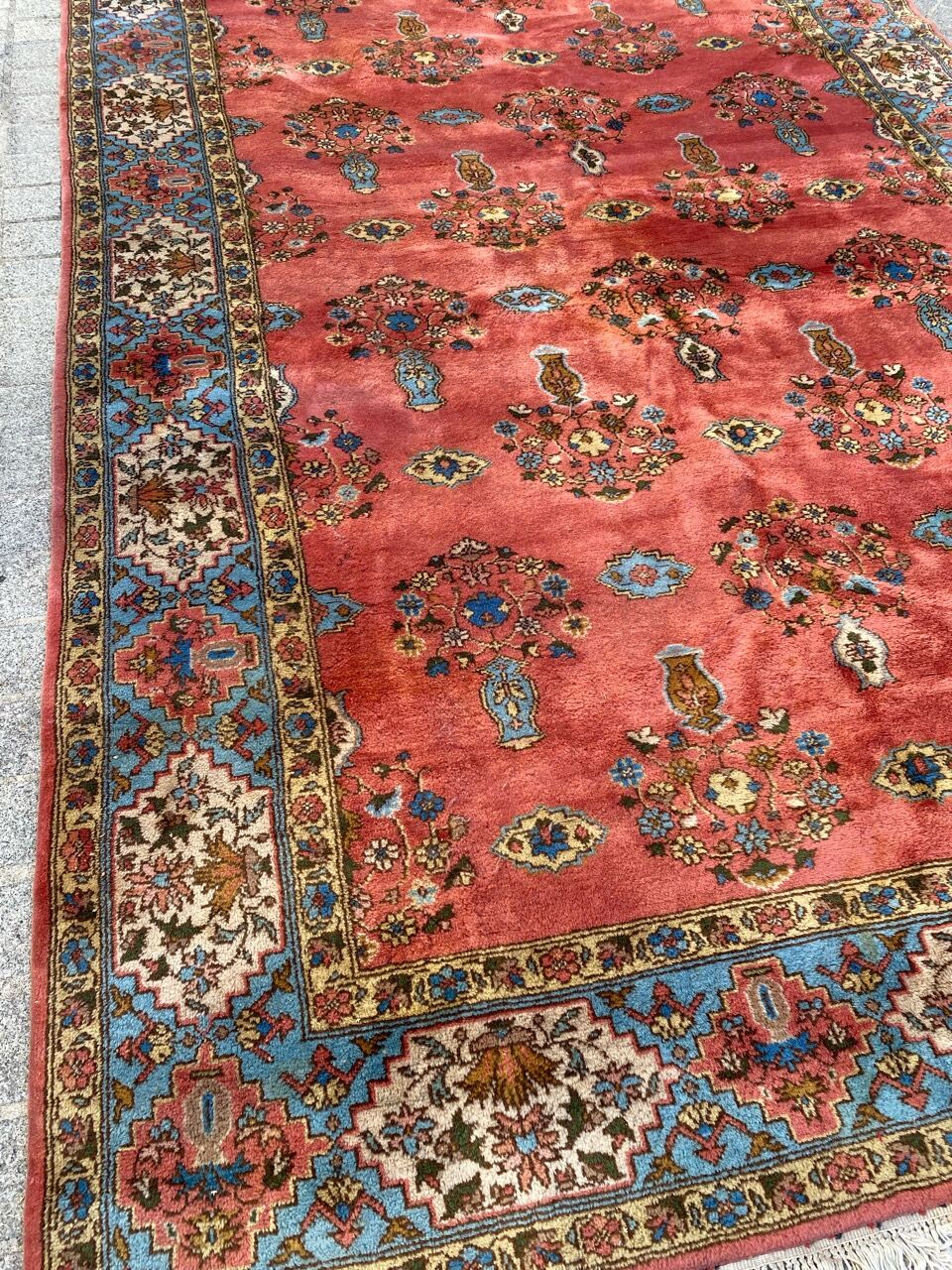 Large handmade vintage carpet Transylvania 198x298 cm