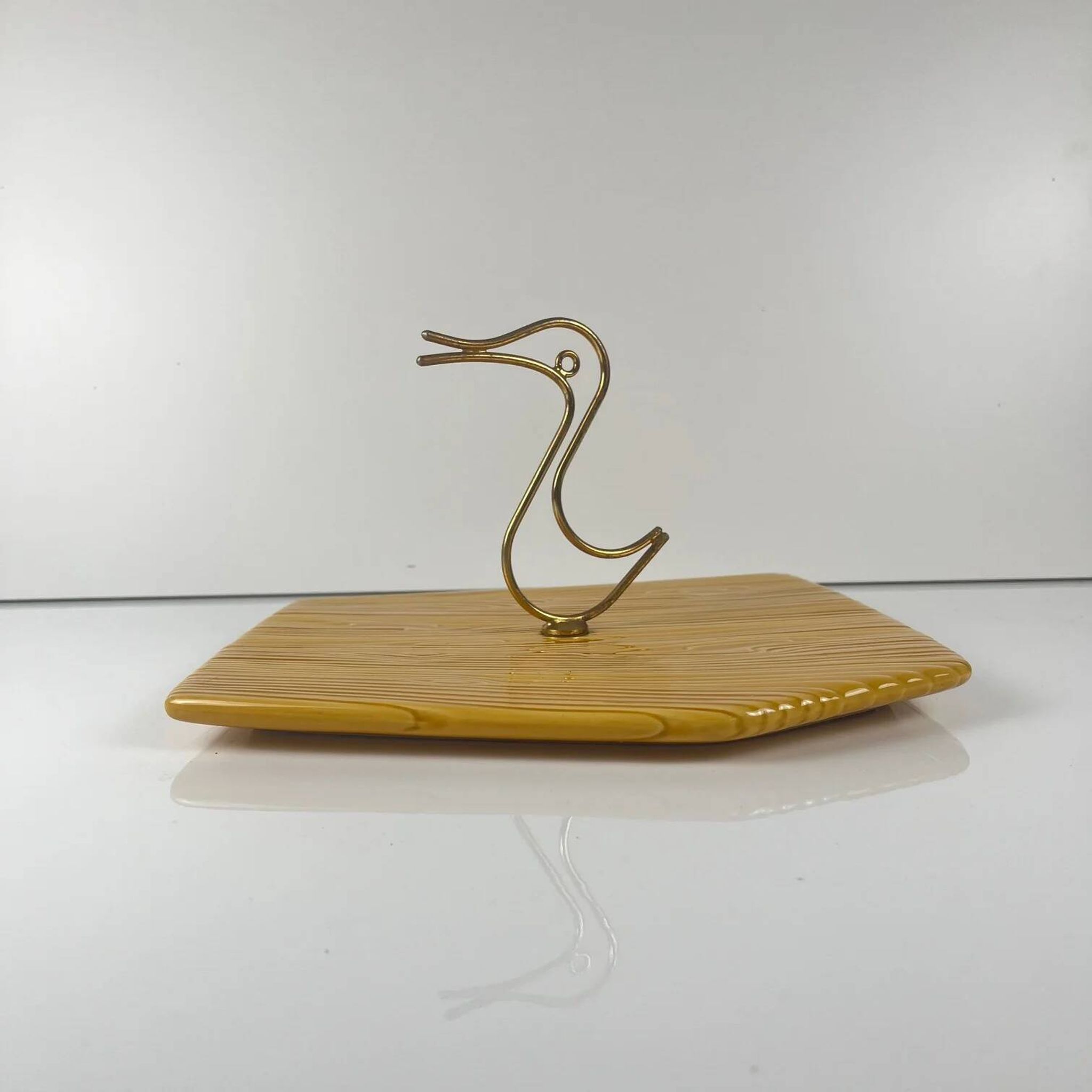 Cheese platter Vallauris, duck handle, 1950s/60s