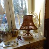 Vintage rattan and wicker lamp