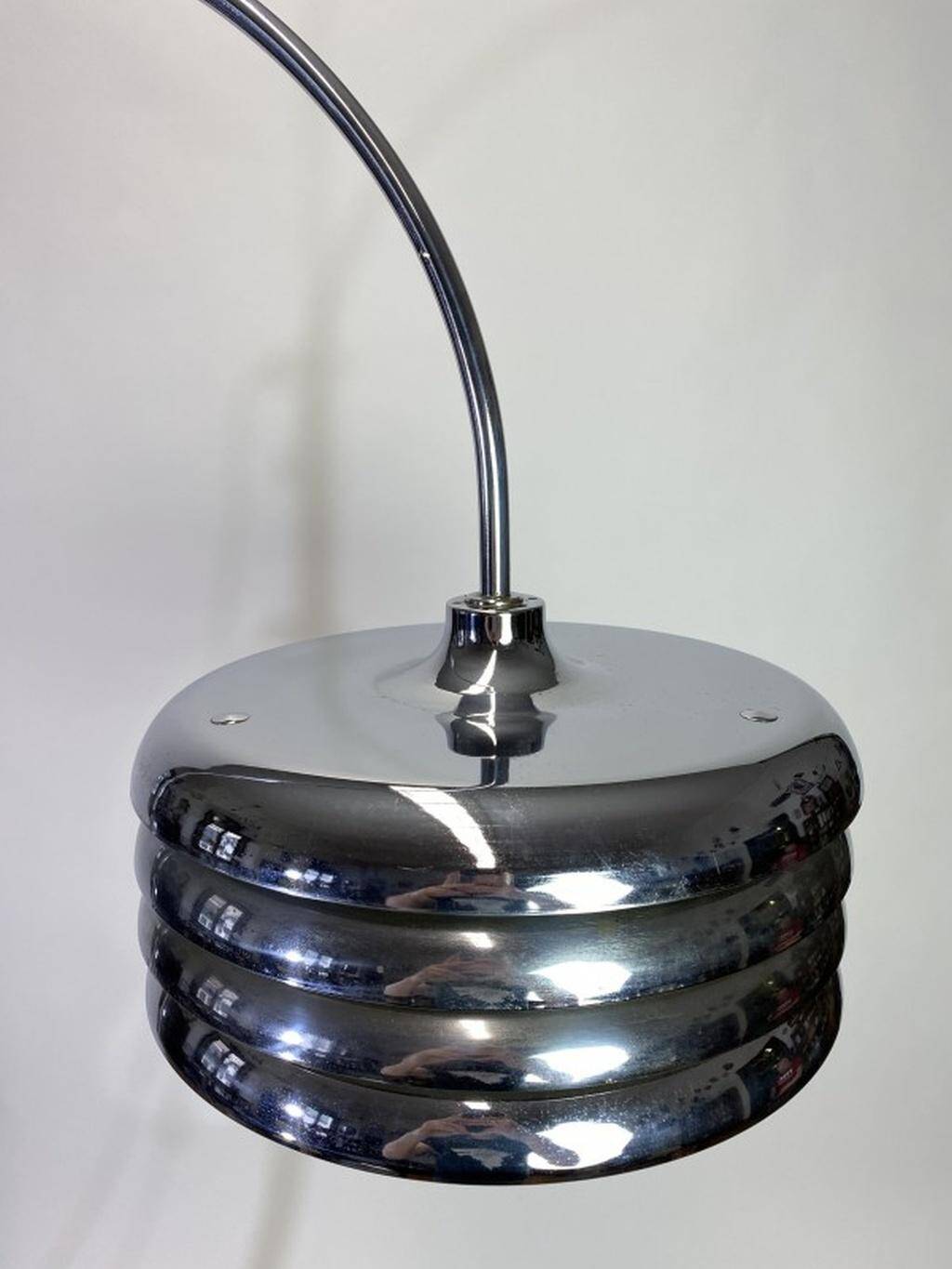 Lampe sur pied chromée par Tamás Borsfay pour Hungarian Craftsmanship Company, années 1970