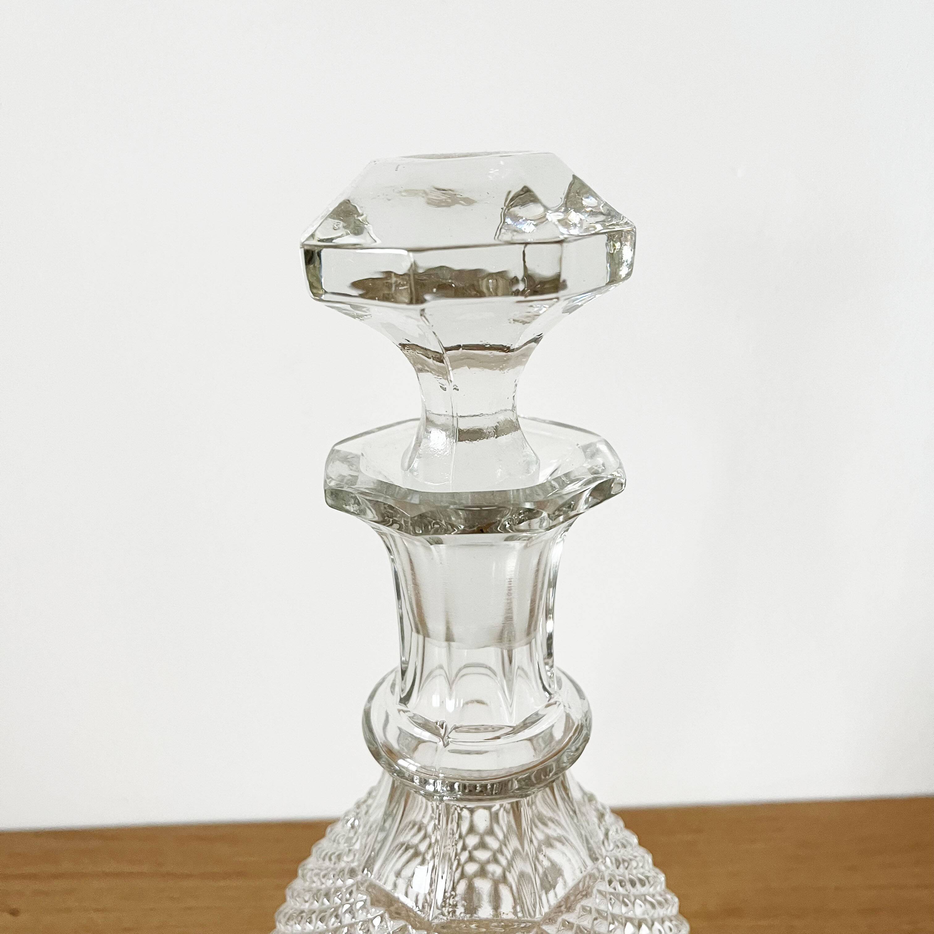 Diamond tip glass carafe 1960