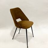 Set of 4 cocktail chairs in ocher velvet