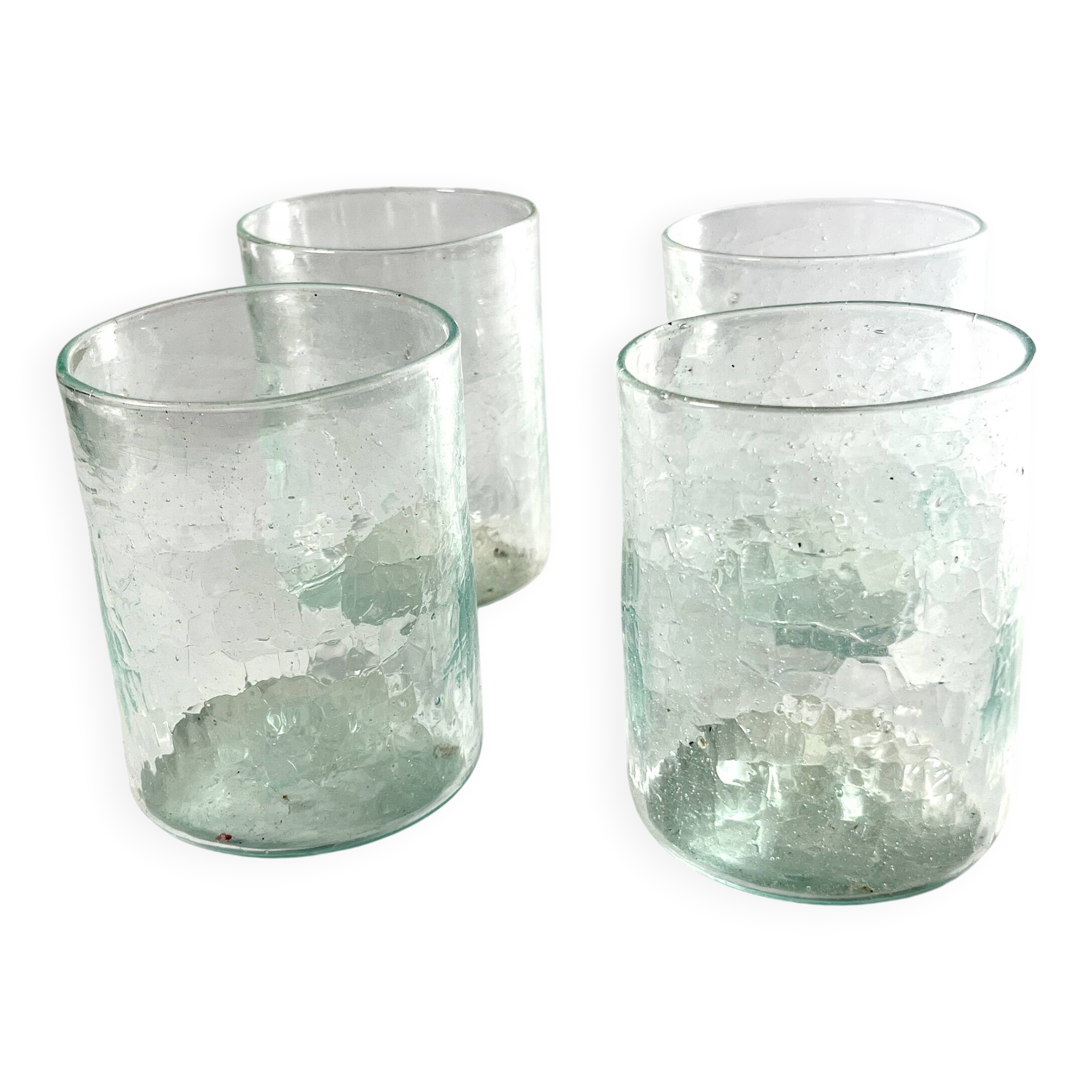 Cracked glass water glasses