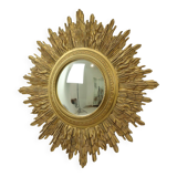 Miroir soleil Sunburst XL en résine dorée