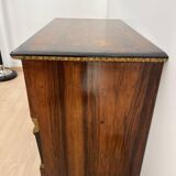 Biedermeier Chest in Walnut Veneer, Cherry, Gold Leaf & Brass, Austria, 1815