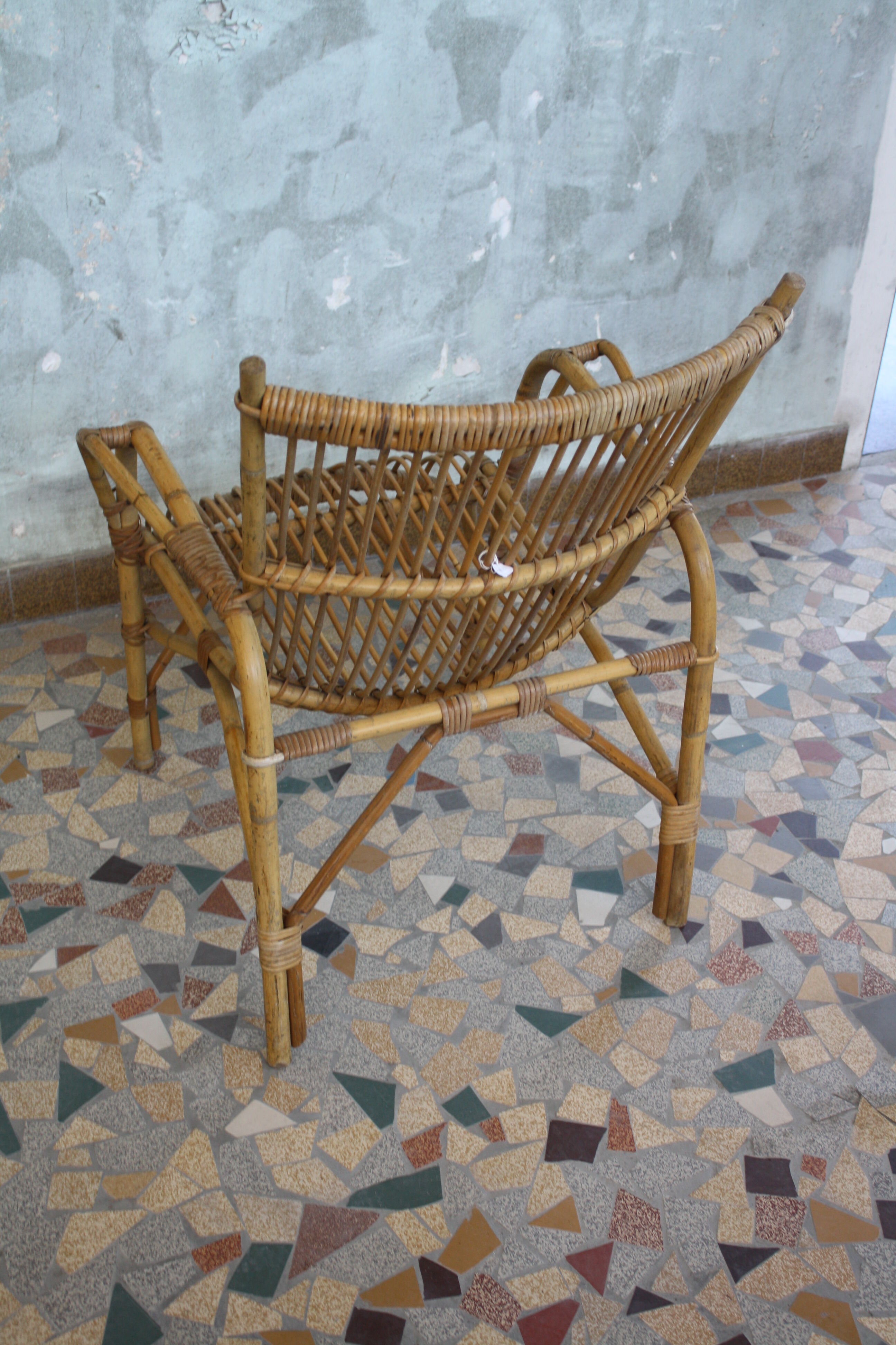 Vintage rattan armchair 1960