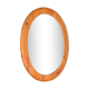 Mid-century oval mirror in solid pine Sweden 1960s 120x95cm
