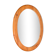 Mid-century oval mirror in solid pine Sweden 1960s 120x95cm