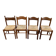 Set of 4 vintage chairs in solid wood and straw — Brutalist / rustic style