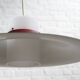 Danish red metal and opal plastic pendant lamp, 1960s