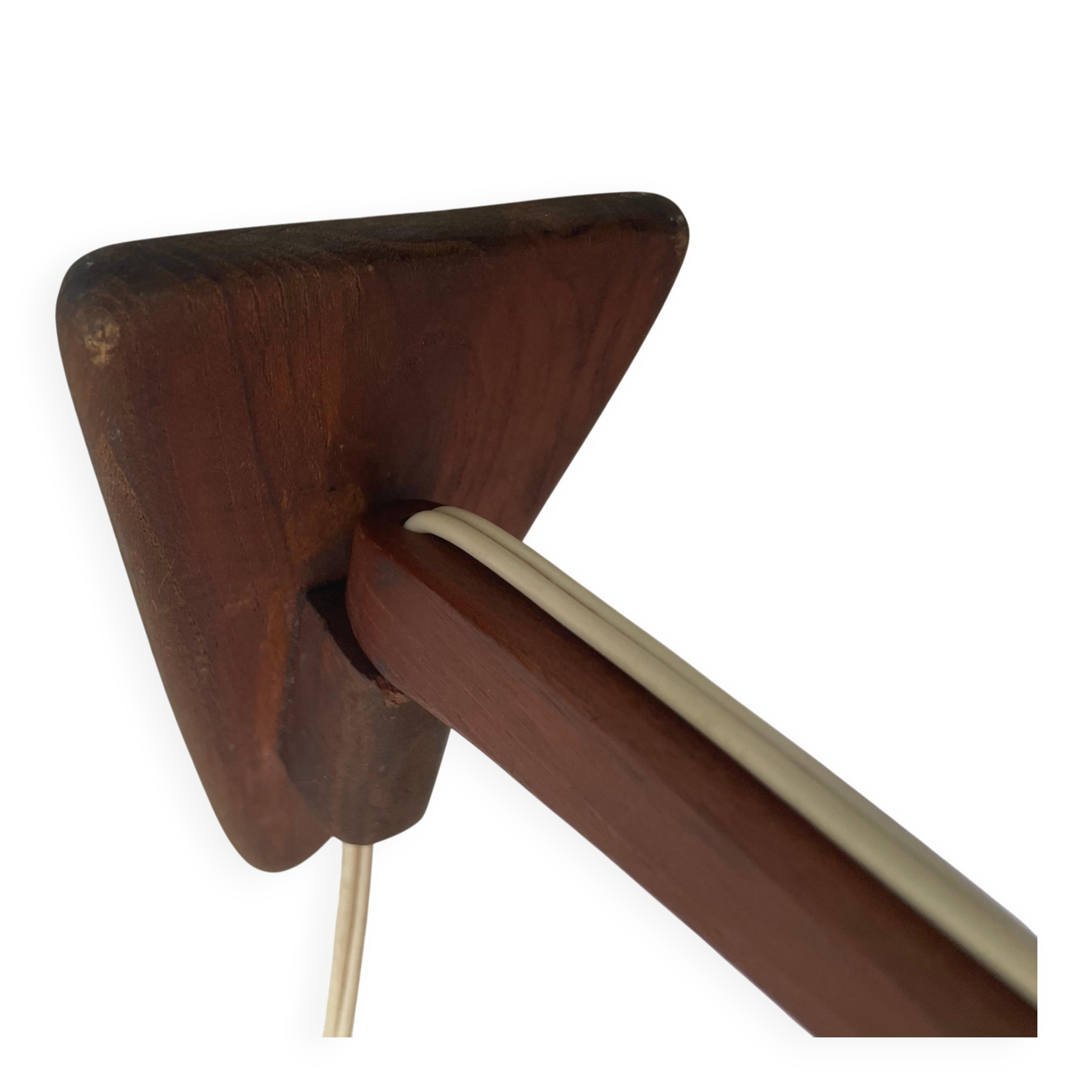 Teak wall lamp with natural ropes by Ib Fabiansen for Fog & Mørup, 1960s, Denmark.
