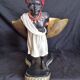 Centerpiece with African characters, plaster, resin and wood