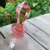 Pink glass liquor decanter