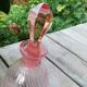Pink glass liquor decanter
