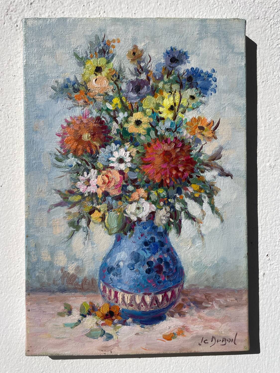 Flower bouquet painting signed Duboil