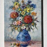 Flower bouquet painting signed Duboil