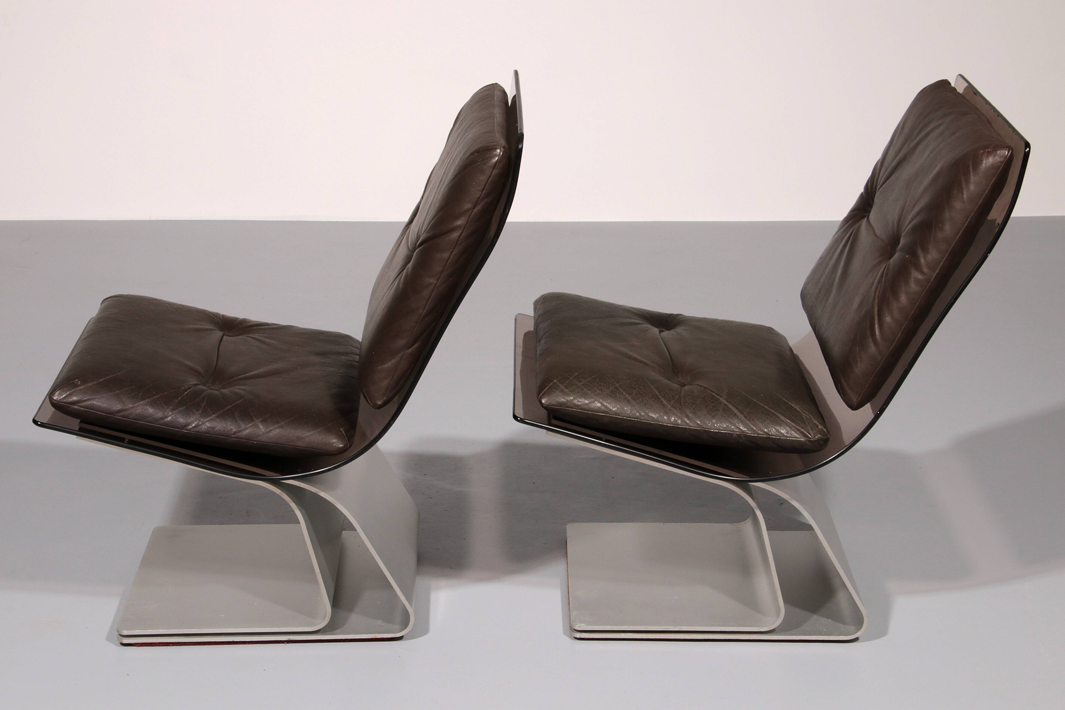 Fauteuils en verre Saint Gobain, Design Maison Jansen, 1965