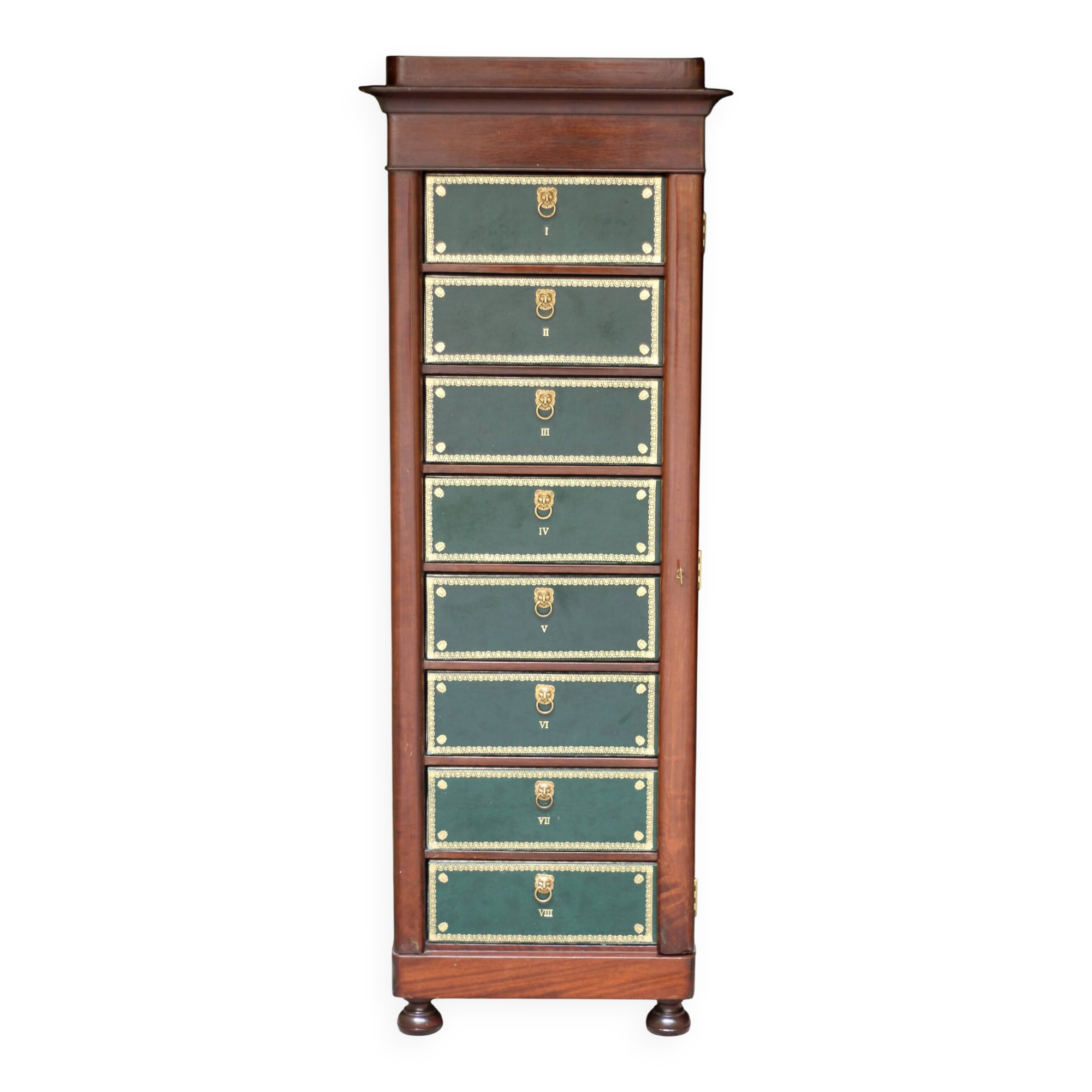 Elegant notary's cardboard box in mahogany, early 20th century.