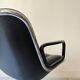 Black leather office chair and armrest by Charles Pollock for Knoll International