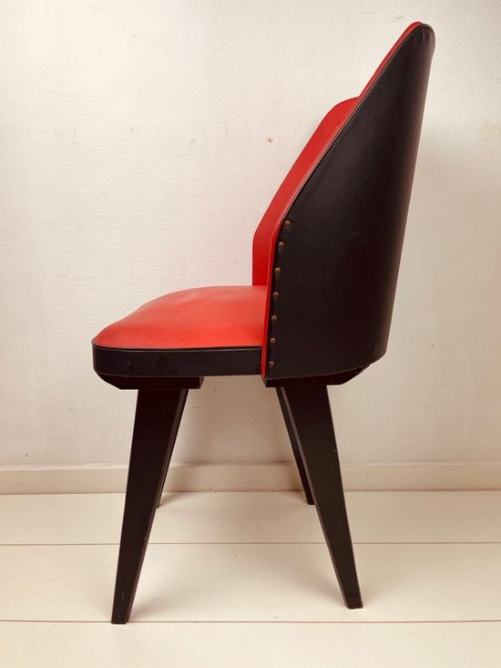 Bright red vintage cocktail chair 50s-60s