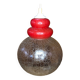 Old transparent & red cracked glass pendant lamp 1970s vintage #a548