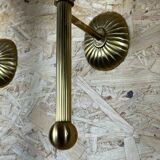 2x 6appliques murales en verre et laiton space age design