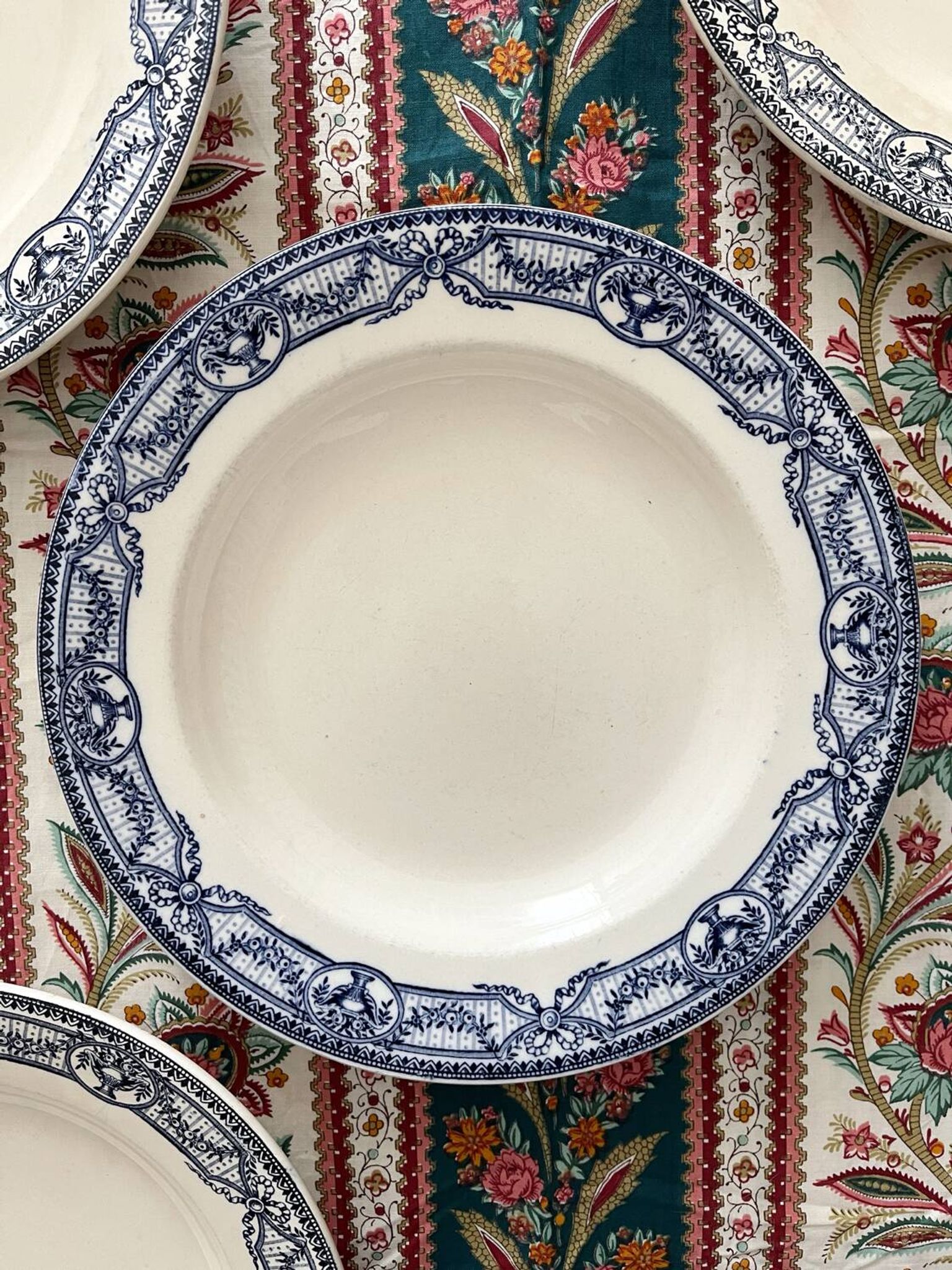 5 assiettes creuses terre de fer « Directoire » Salins