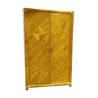 Rattan and bamboo wardrobe, 1960s