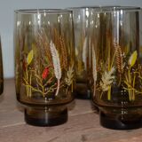 8 amber glasses from the 70s-80s.
