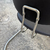 Effezeta armchairs, Italian design from the 70s, in chrome and black leatherette