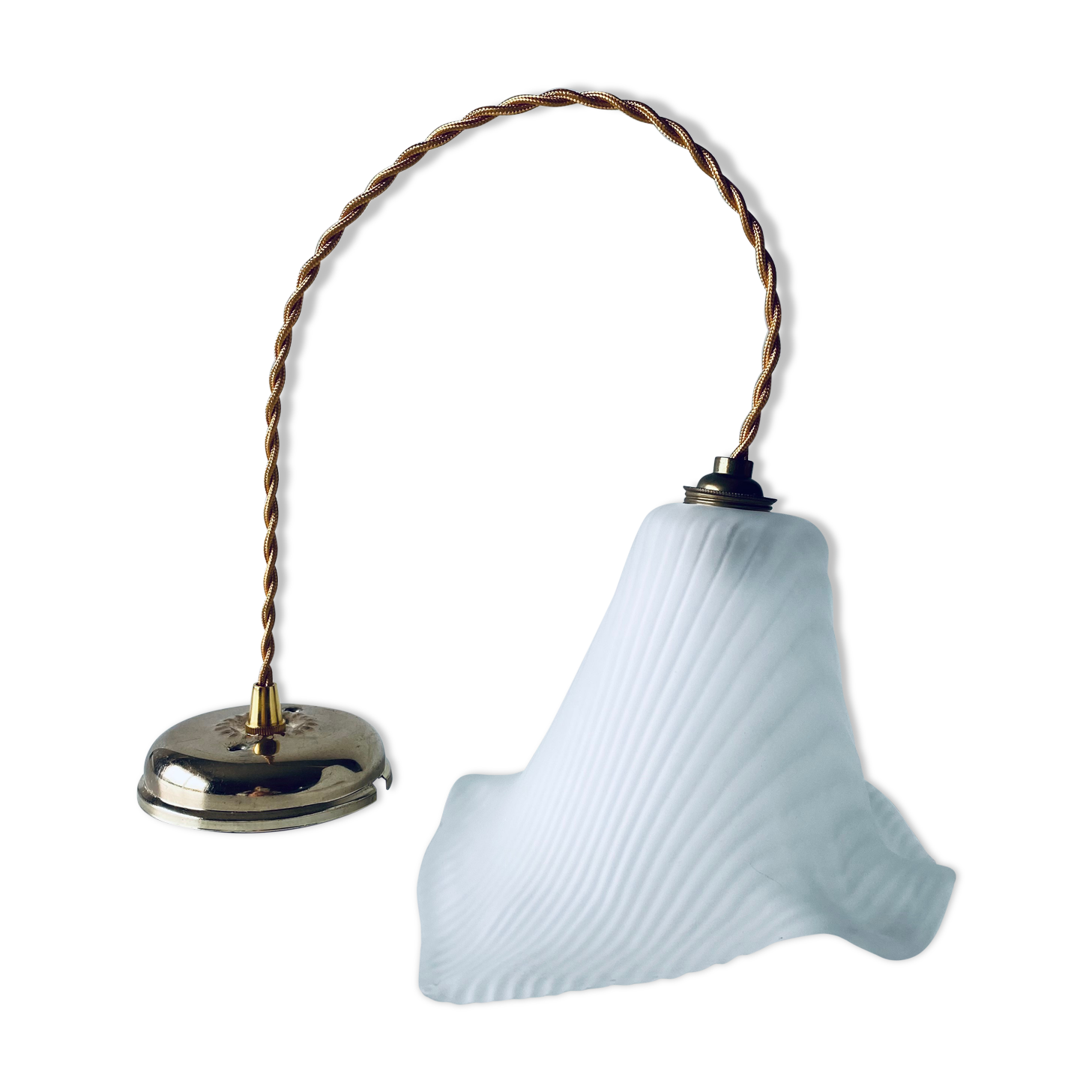 Flower suspension in glass paste