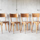 Suite de 4 chaises de bistrot Baumann 1950