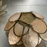 Pair of lotus candle holders in mother-of-pearl