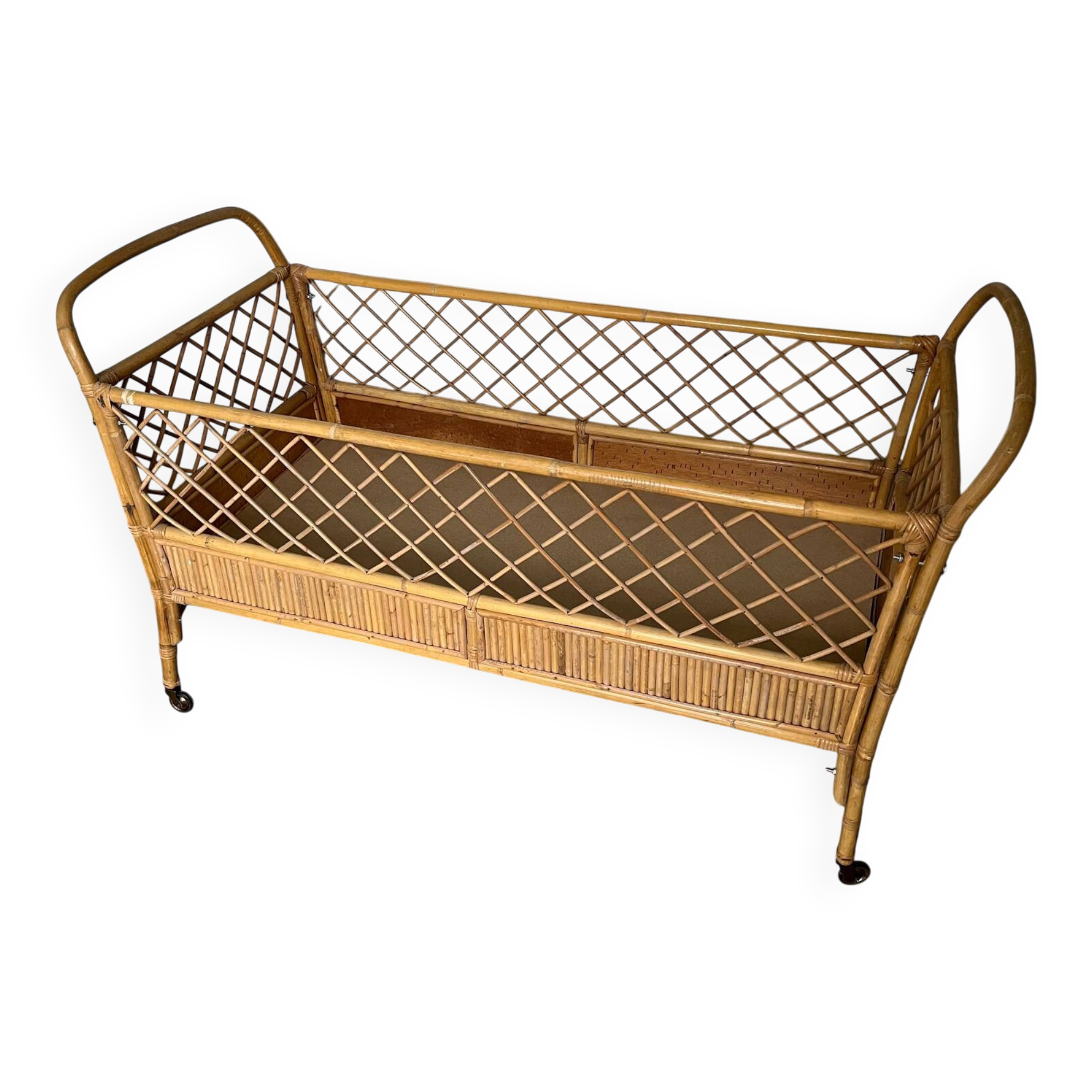 Vintage rattan bed for baby child