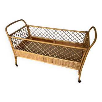 Vintage rattan bed for baby child