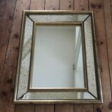 Golden mirror with 68 x 54 cm