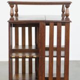 Large Antique English Oak Library Book Carousel