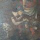 Peinture sur panneau de bois sculpté