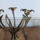 Art Nouveau brass flower chandelier