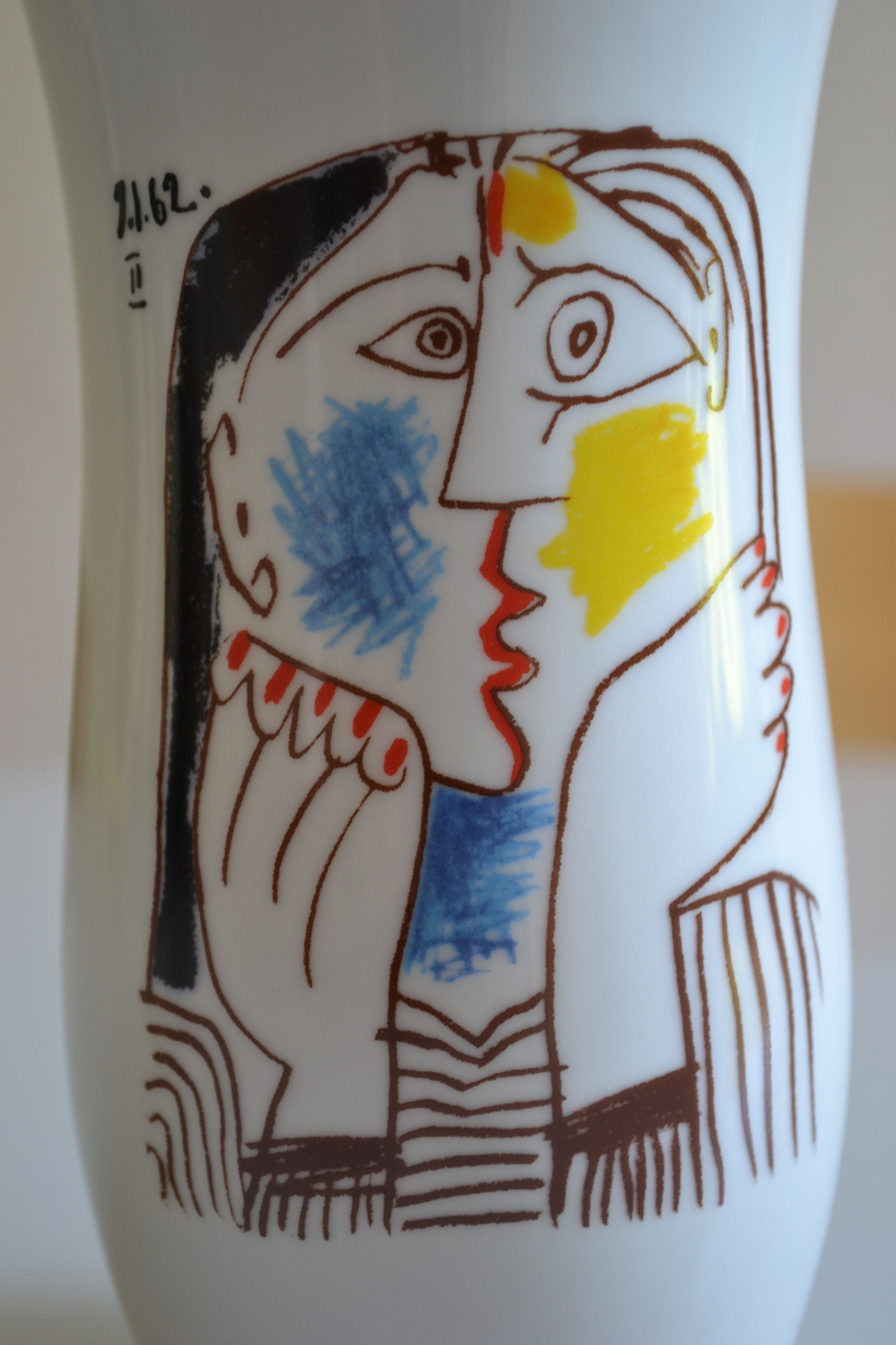 Ceramic vase after picasso " head leaning on the hands " 1962