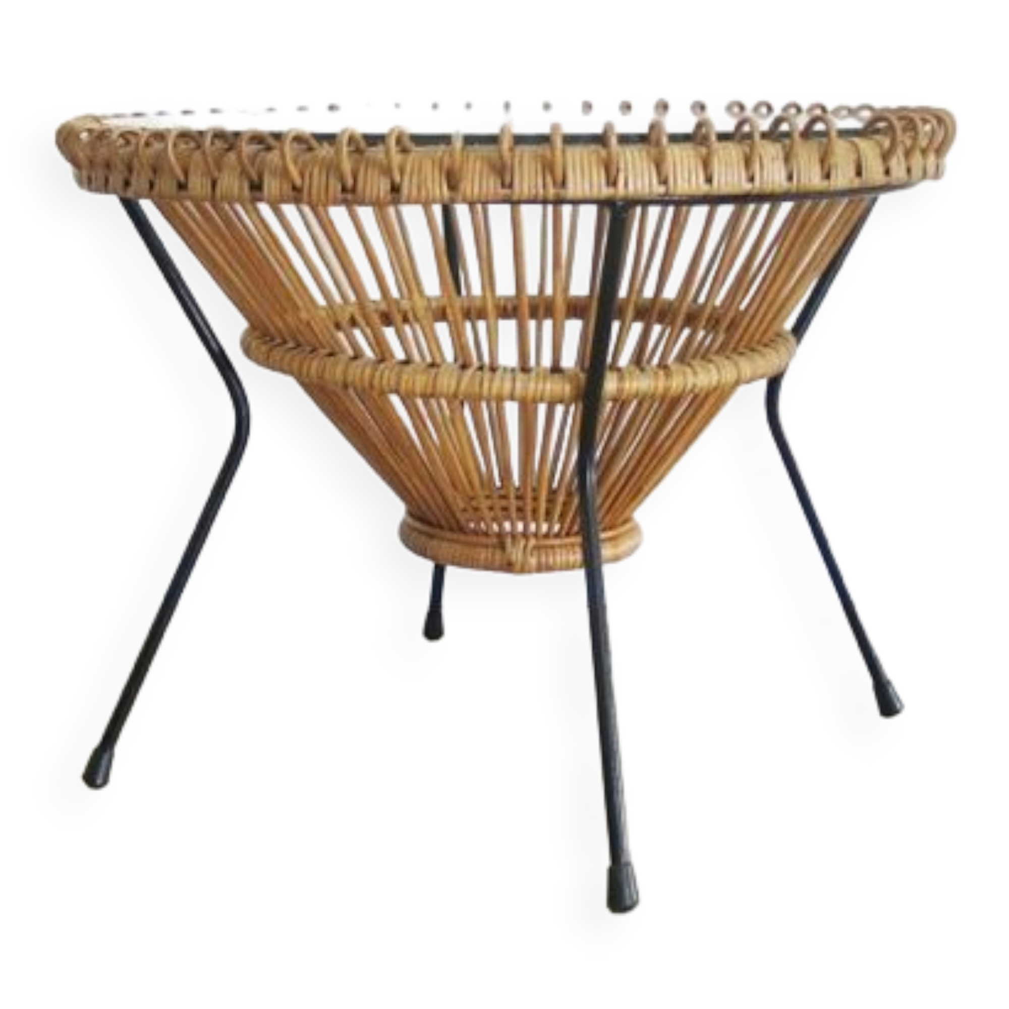 Rattan coffee table 1950